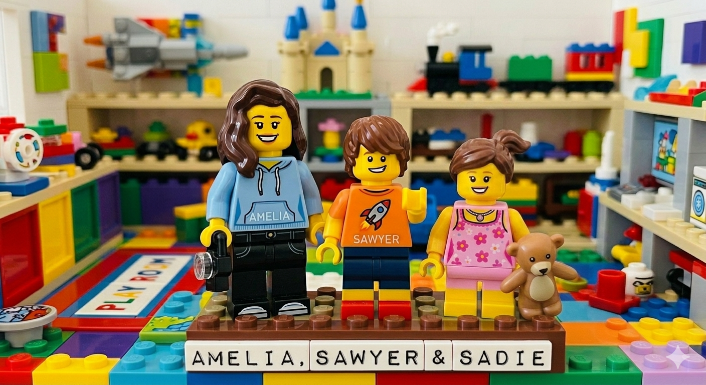 LEGO pic of my 3 grandkids